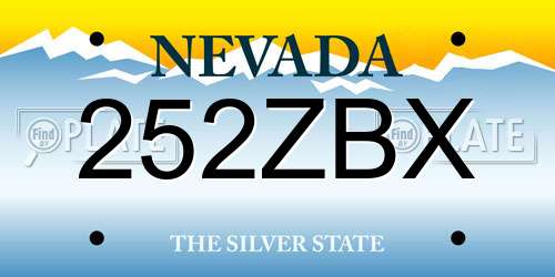 252ZBX Nevada License Plate