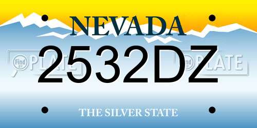 2532DZ Nevada License Plate