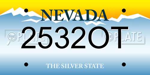 2532OT Nevada License Plate