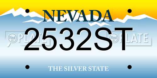 2532ST Nevada License Plate