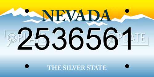 2536561 Nevada License Plate