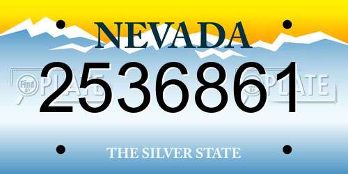 2536861 Nevada License Plate