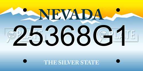 25368G1 Nevada License Plate