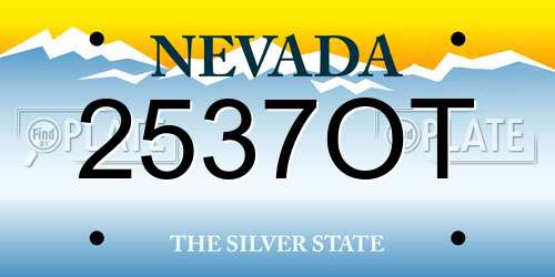 2537OT Nevada License Plate