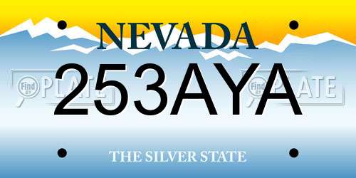 253AYA Nevada License Plate