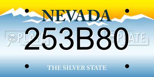 253B80 Nevada License Plate