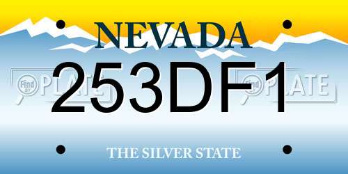 253DF1 Nevada License Plate