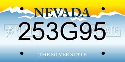 253G95 Nevada License Plate