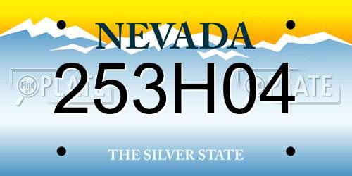 253H04 Nevada License Plate