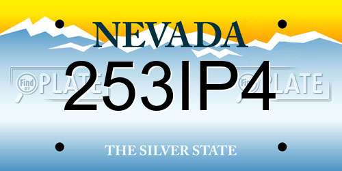 253IP4 Nevada License Plate
