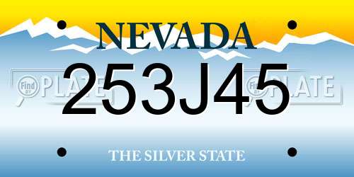 253J45 Nevada License Plate