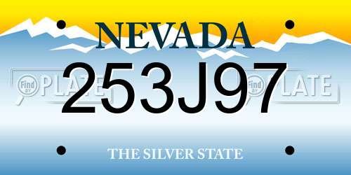 253J97 Nevada License Plate