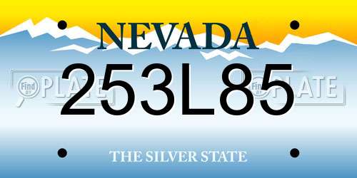 253L85 Nevada License Plate