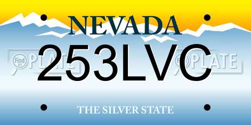 253LVC Nevada License Plate