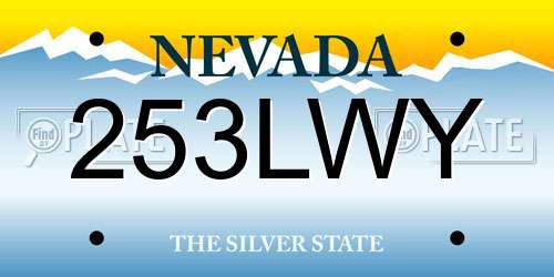 253LWY Nevada License Plate