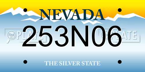 253N06 Nevada License Plate