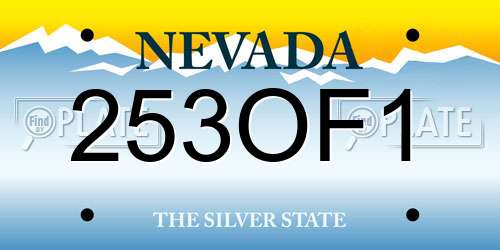 253OF1 Nevada License Plate