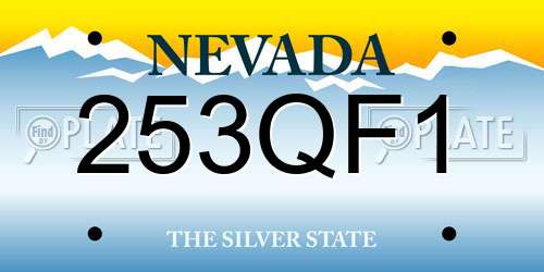 253QF1 Nevada License Plate