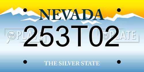 253T02 Nevada License Plate