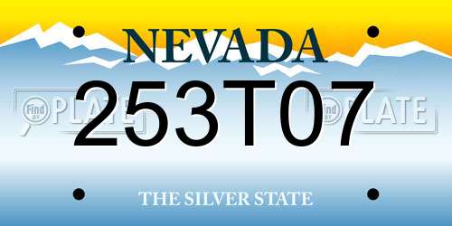 253T07 Nevada License Plate