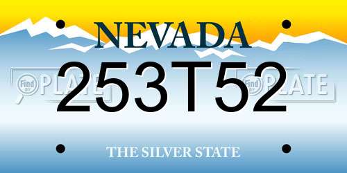 253T52 Nevada License Plate