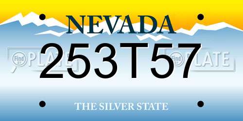 253T57 Nevada License Plate
