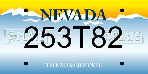 253T82 Nevada License Plate