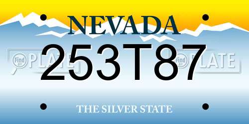 253T87 Nevada License Plate