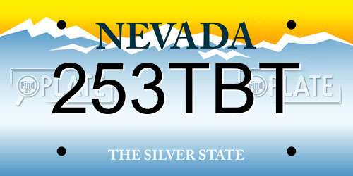 253TBT Nevada License Plate
