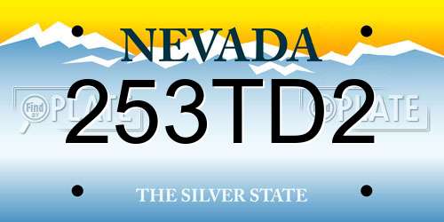 253TD2 Nevada License Plate