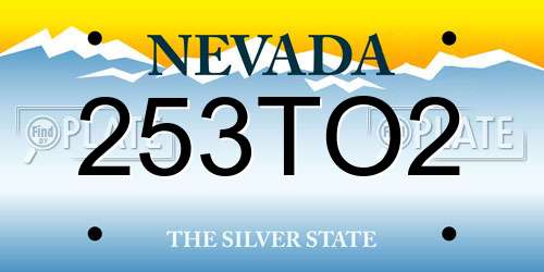 253TO2 Nevada License Plate