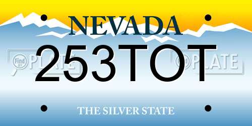 253TOT Nevada License Plate