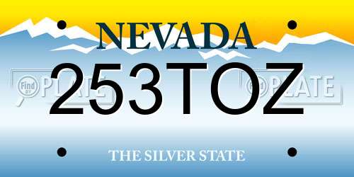 253TOZ Nevada License Plate