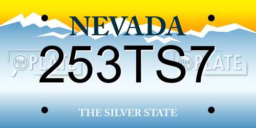 253TS7 Nevada License Plate