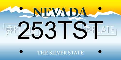 253TST Nevada License Plate
