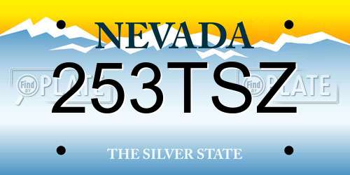 253TSZ Nevada License Plate