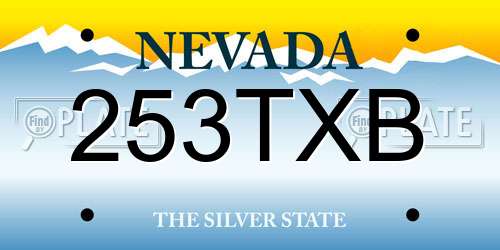253TXB Nevada License Plate