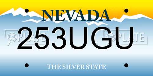 253UGU Nevada License Plate
