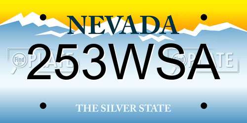 253WSA Nevada License Plate