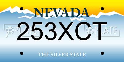 253XCT Nevada License Plate