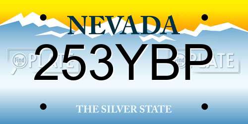 253YBP Nevada License Plate