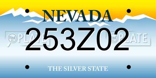 253Z02 Nevada License Plate