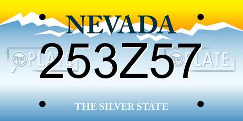 253Z57 Nevada License Plate