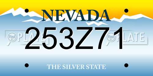 253Z71 Nevada License Plate