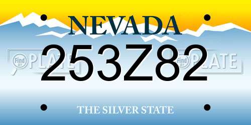 253Z82 Nevada License Plate