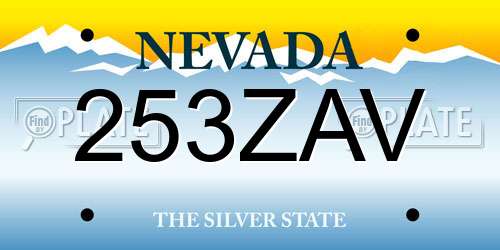 253ZAV Nevada License Plate
