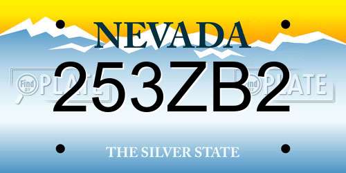 253ZB2 Nevada License Plate