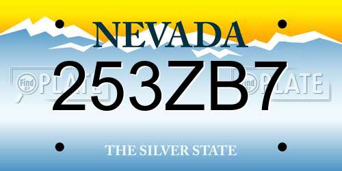 253ZB7 Nevada License Plate