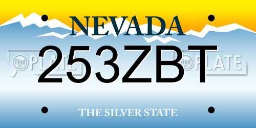 253ZBT Nevada License Plate