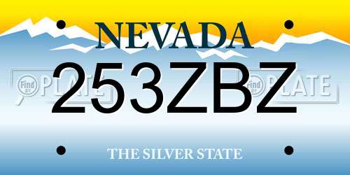 253ZBZ Nevada License Plate
